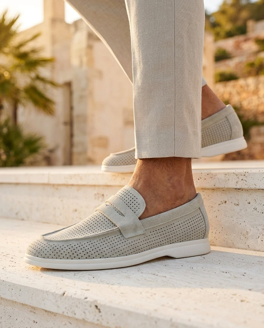 Leland Men's Perforated Suede Loafers