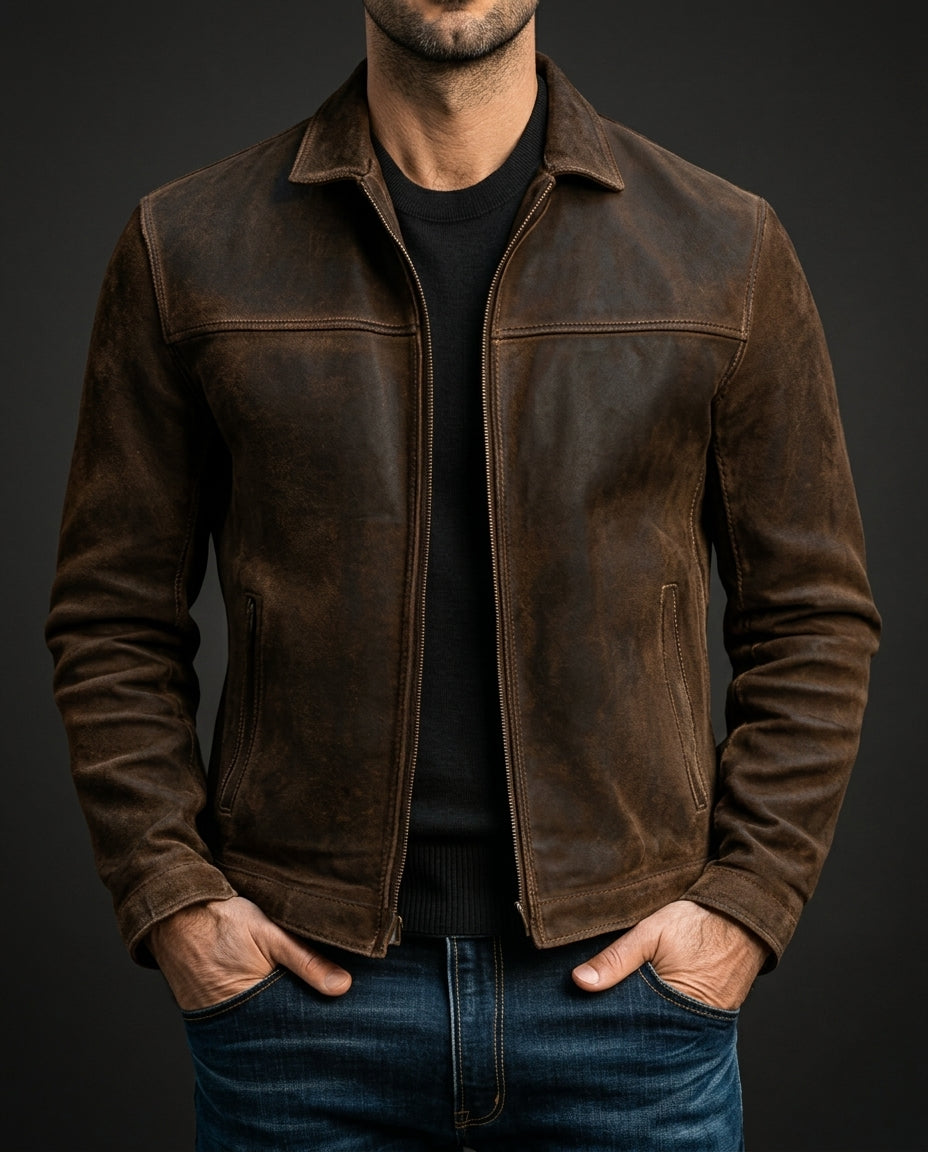Rhydian Men's Structured Leather Jacket