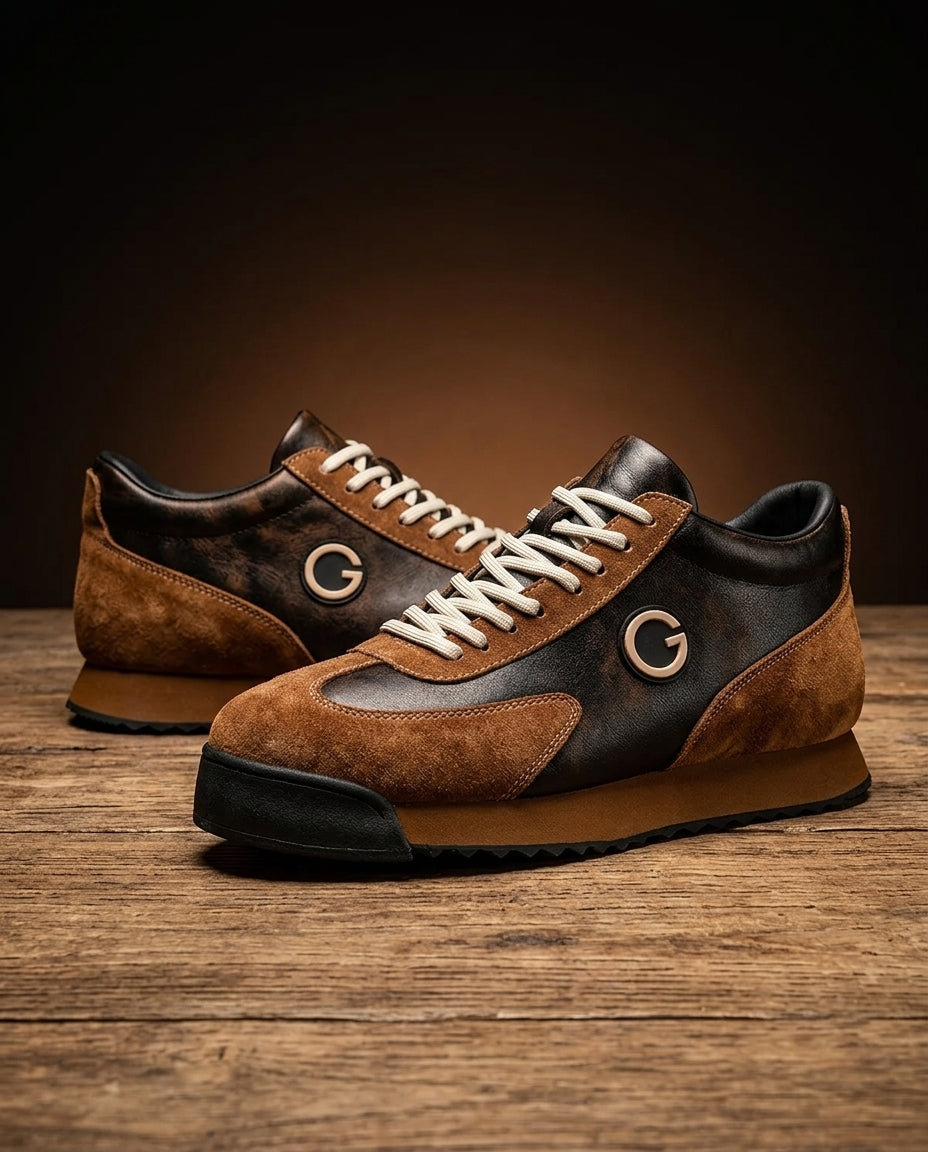 Ivo Men's Retro Leather Suede Sneakers