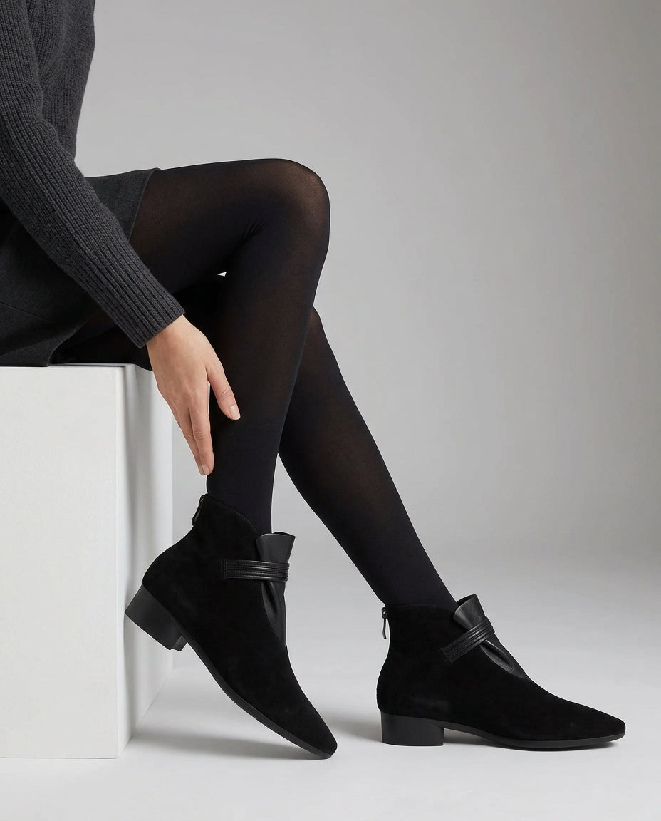 Romy Women's Pointed Suede Ankle Boots
