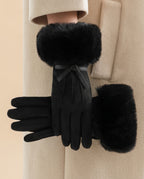Fenella Women's Suede Faux Fur Gloves