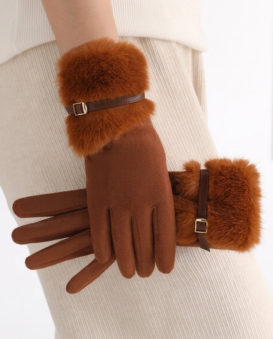 Ilse Women's Faux Fur Cuff Gloves
