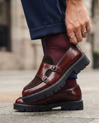 Fintan Men's Two Tone Buckle Loafers