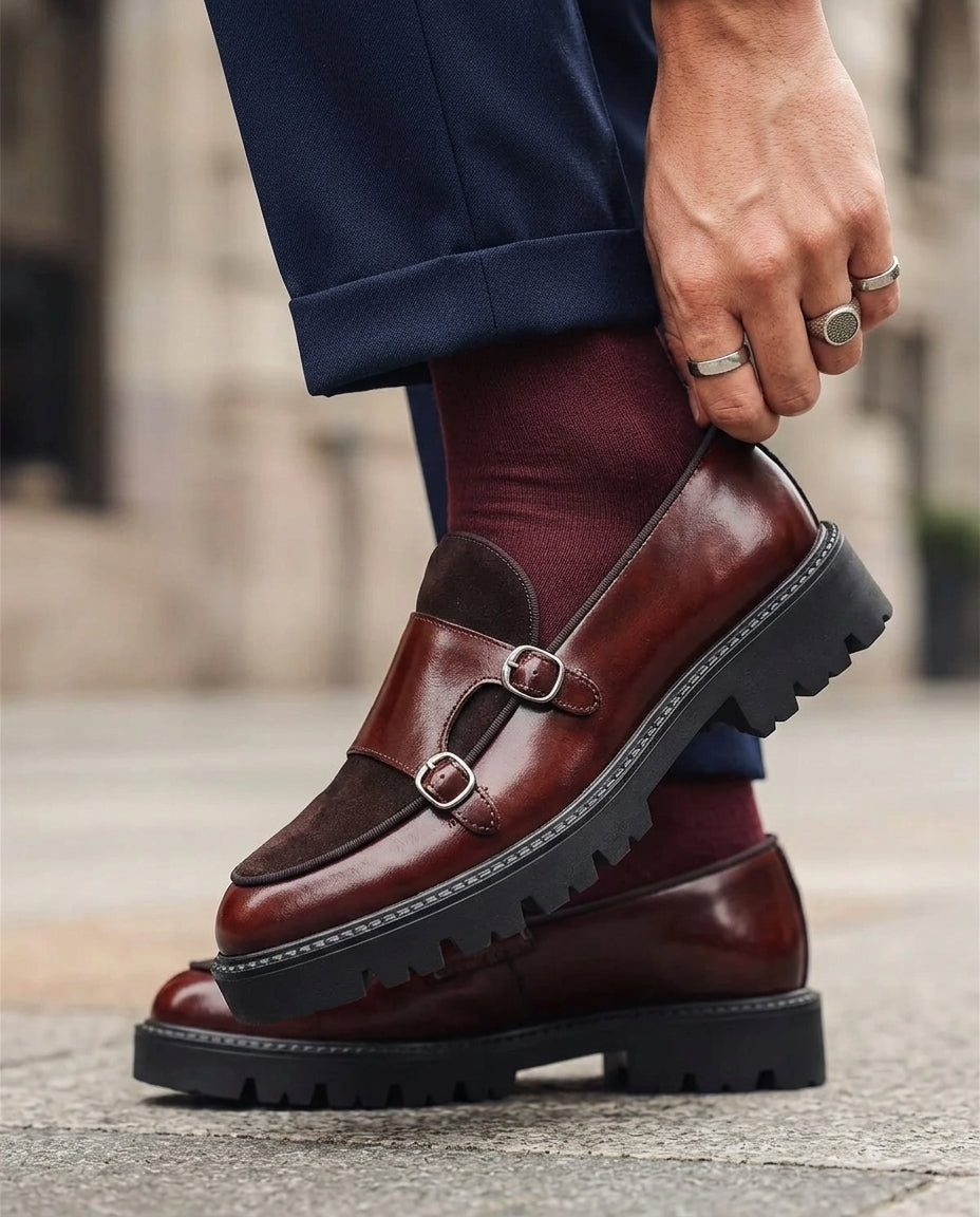 Fintan Men's Two Tone Buckle Loafers