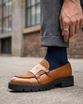 Fintan Men's Two Tone Buckle Loafers