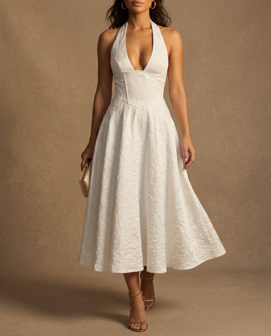 Ffion Women's Jacquard Wedding Guest Dress