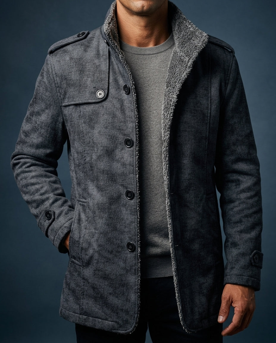 Conrad Men's Leather Tailored Winter Coat