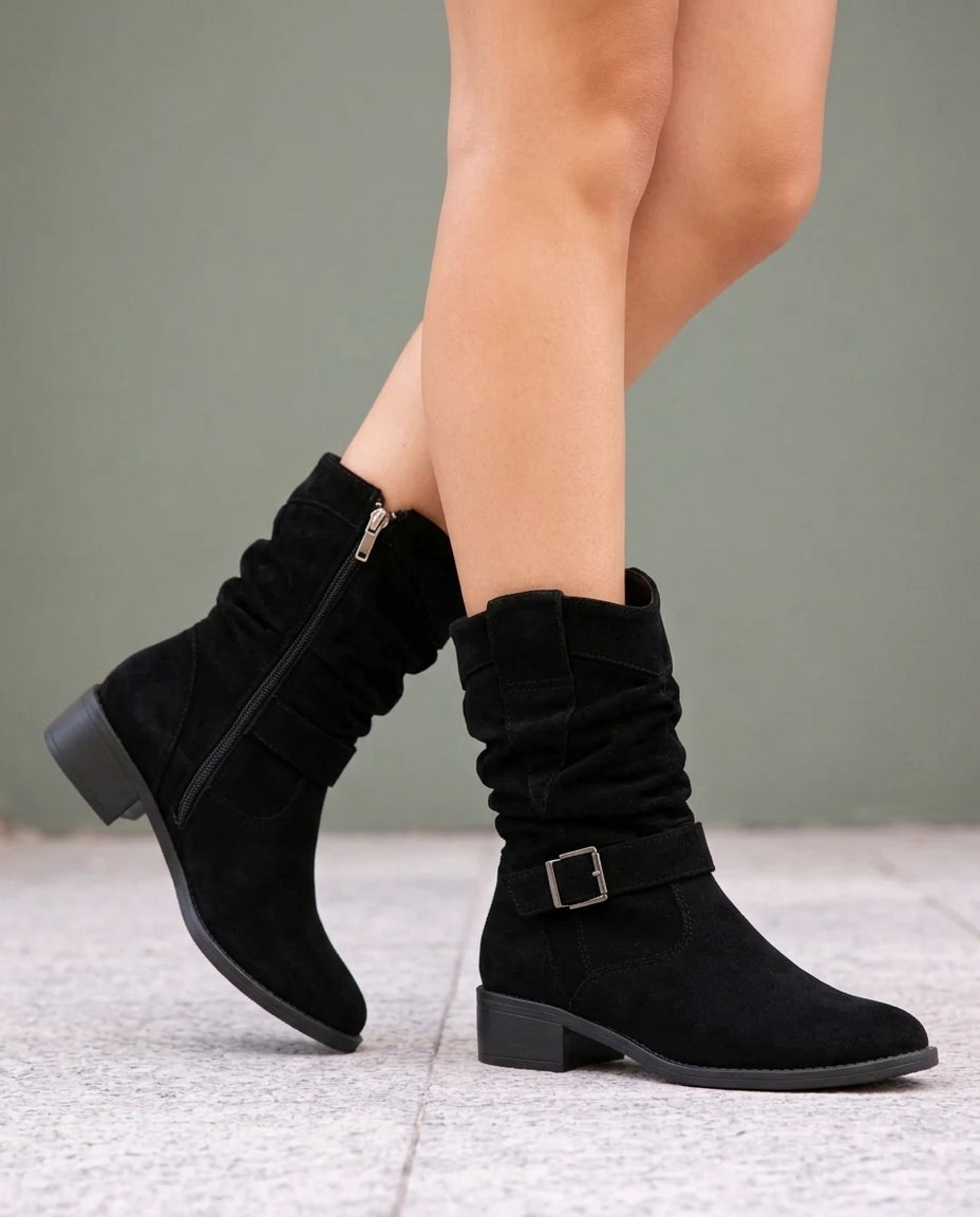 Elowyn Women's Suede Slouch Mid Calf Boots