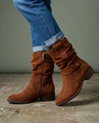 Elowyn Women's Suede Slouch Mid Calf Boots