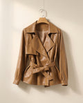 Romy Women's Belted Vegan Leather Jacket