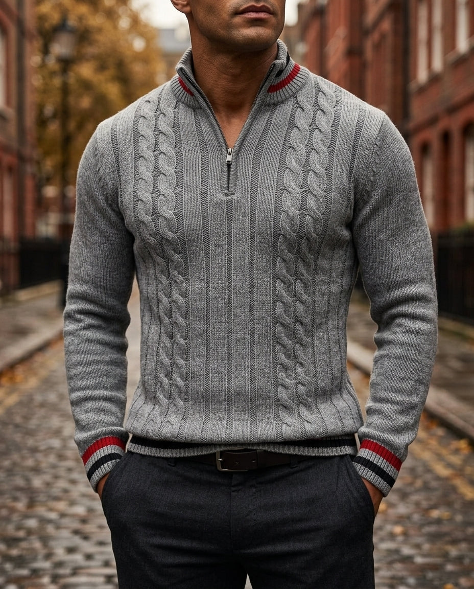 Ewan Men's Half Zip Turtleneck Sweater