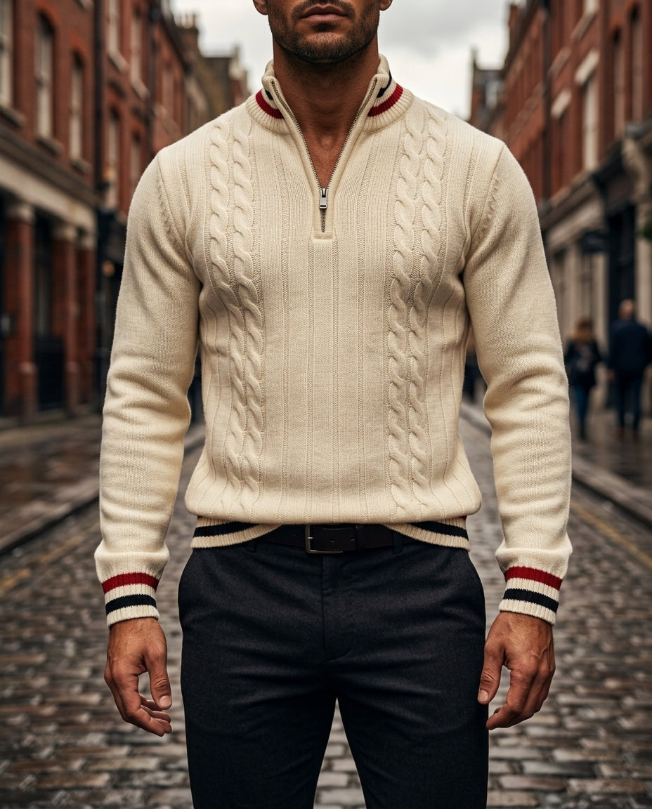 Ewan Men's Half Zip Turtleneck Sweater