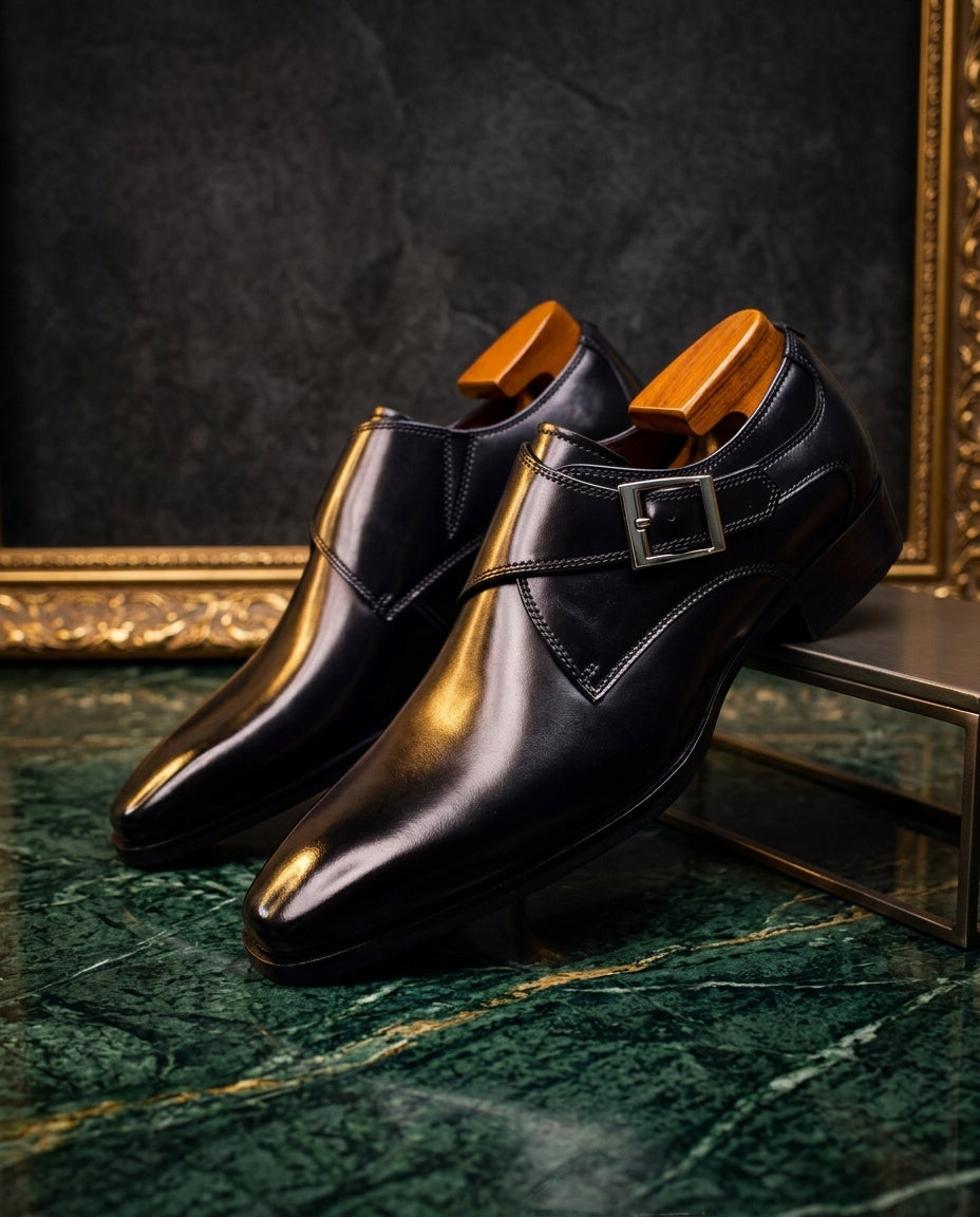 Fabio Men's Leather Monk Strap Shoes