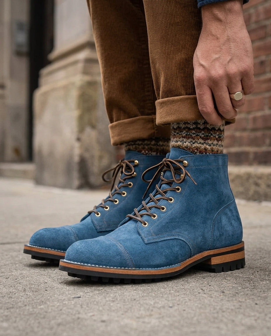 Fergus Men's Faux Leather Lace Up Boots