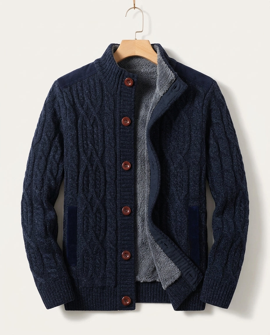 Rory Men's Fleece Lined Cable Cardigan