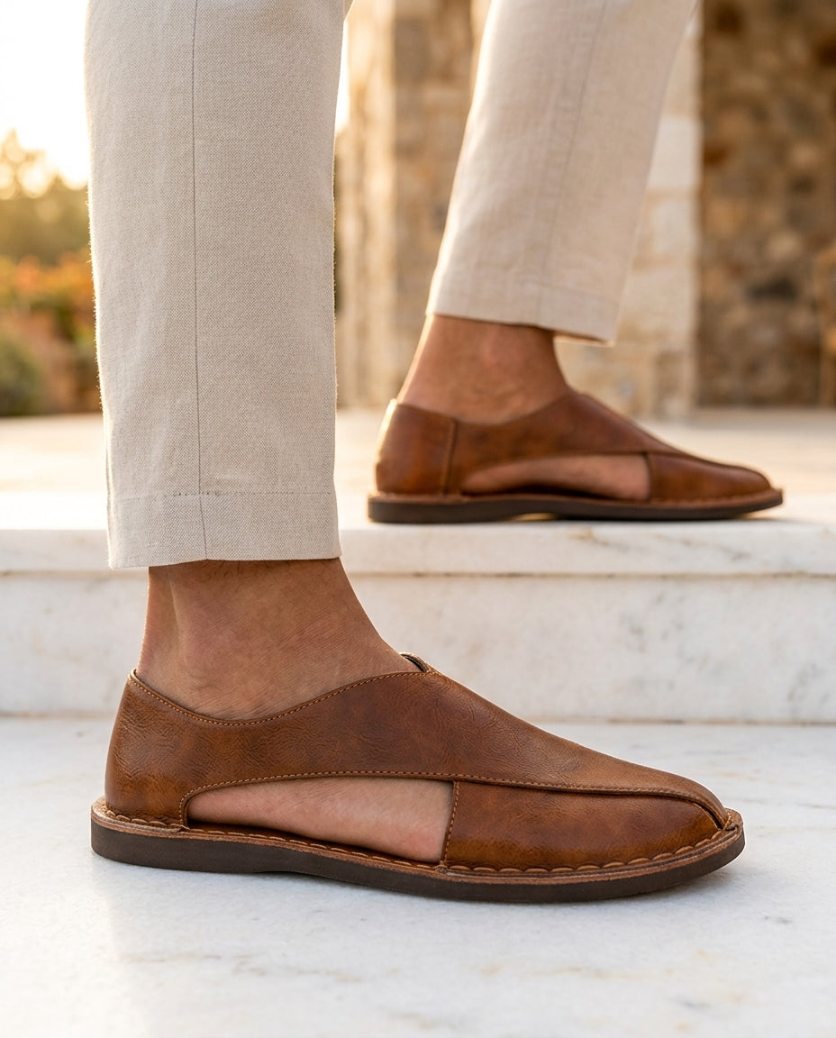 Eamon Men's Leather Closed Toe Sandals