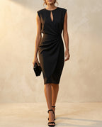 Maeve Women's Keyhole Ruched Midi Dress