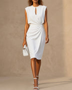 Maeve Women's Keyhole Ruched Midi Dress