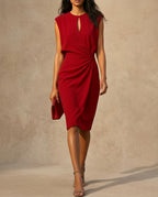 Maeve Women's Keyhole Ruched Midi Dress
