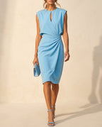 Maeve Women's Keyhole Ruched Midi Dress