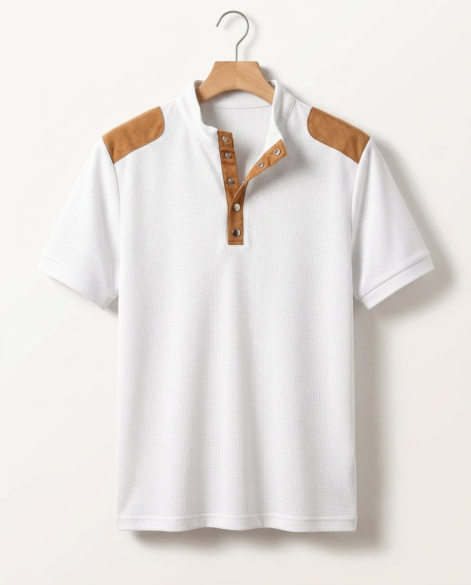 Ridley Men's Textured Henley Polo Shirt