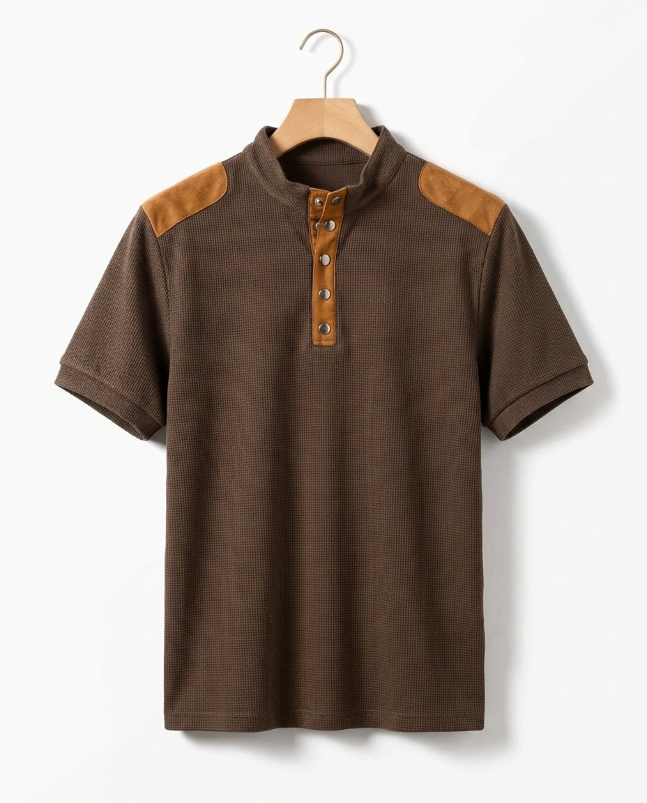 Ridley Men's Textured Henley Polo Shirt