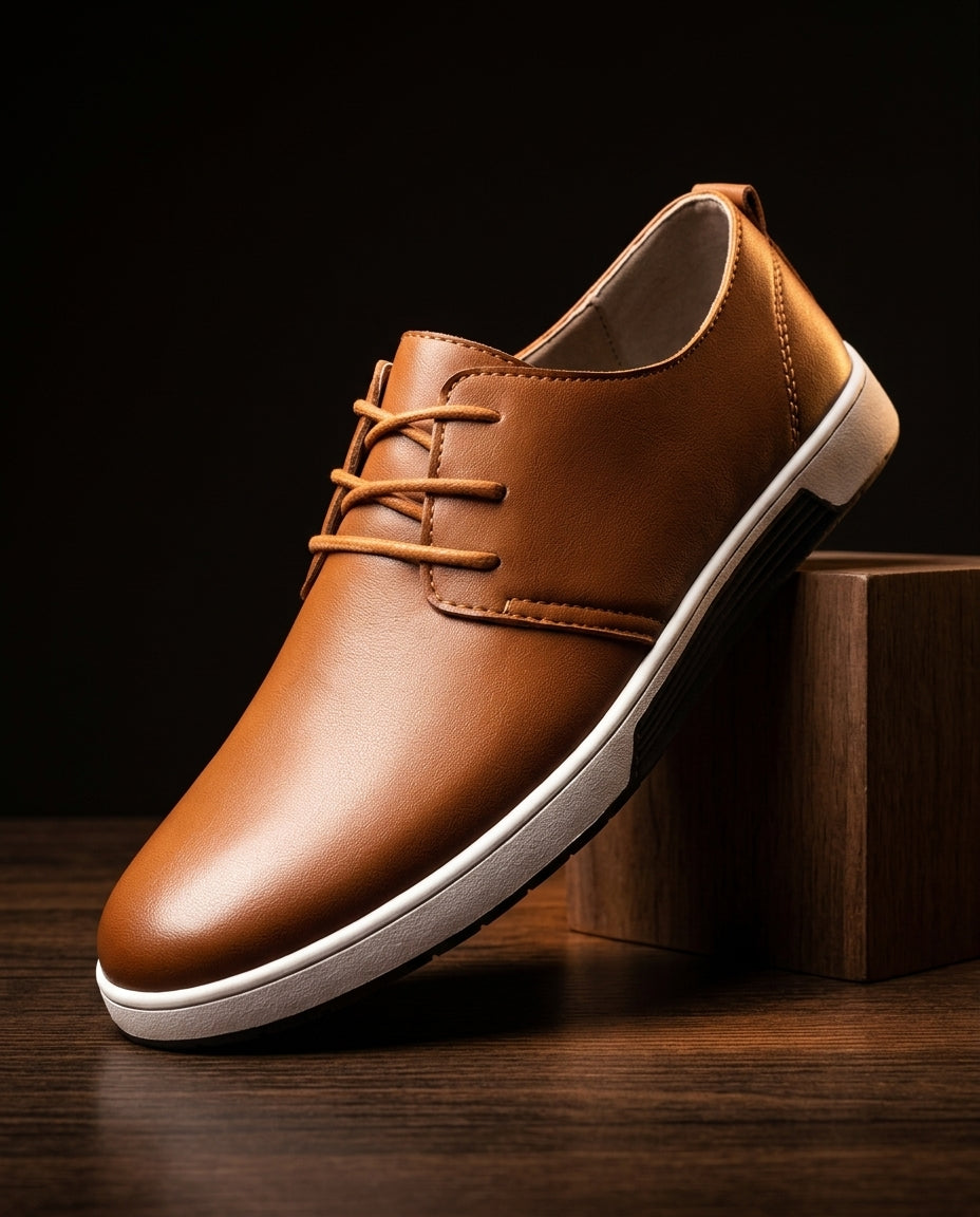 Barlow Men's Leather Lace Up Sneakers
