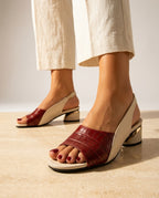 Delaney Women's Croc Embossed Slingbacks
