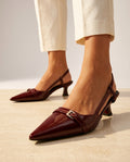 Marlowe Women's Leather Pointed-Toe Slingbacks