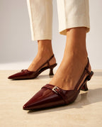 Marlowe Women's Leather Pointed-Toe Slingbacks