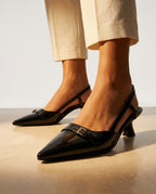 Marlowe Women's Leather Pointed-Toe Slingbacks