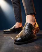 Sinclair Men's Croc Embossed Leather Loafers