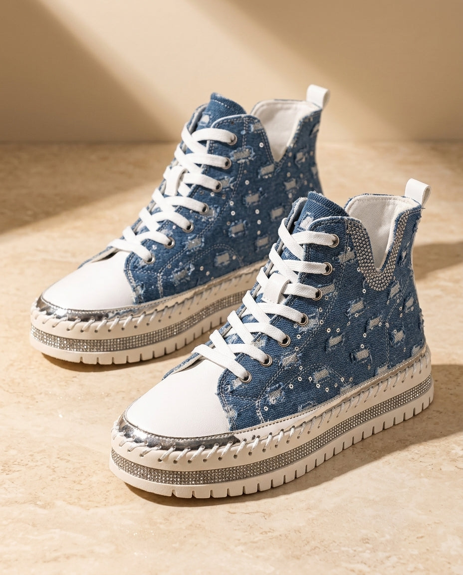 Blakely Women's Distressed Denim High-Tops