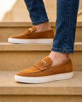 Weston Men's Suede Fringe Loafers
