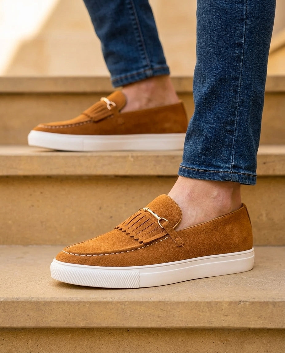 Weston Men's Suede Fringe Loafers