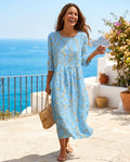 Arden Women's Embroidered Smock Midi Dress
