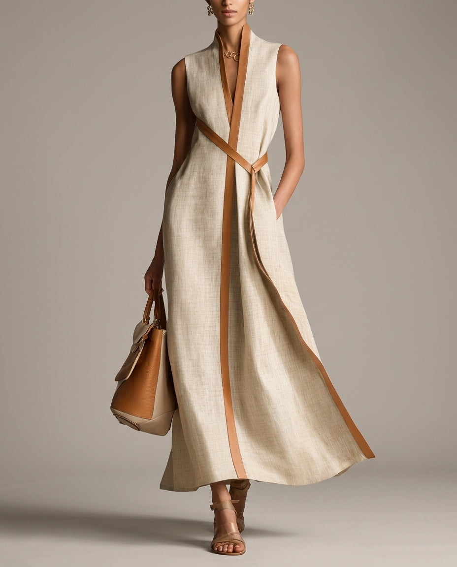 Kensington Women's Linen Wedding Guest Maxi Dress
