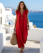 Hadley Women's Ruffle Flutter Sleeve Maxi Dress