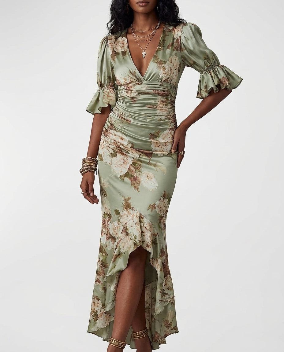 Vivienne Women's Floral Fishtail Maxi Dress
