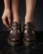 Bellamy Women's Double Buckle Mary Jane Flats