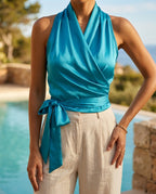 Delaney Women's Halter Wrap Top