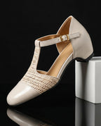 Josephine Women's Woven T-Strap Heels