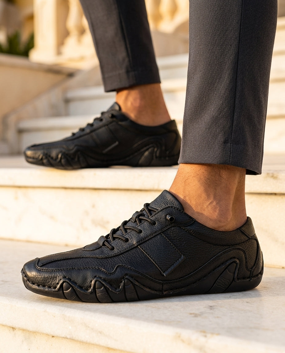 Sterling Men's Wavy Sole Leather Shoes