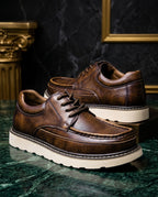 Whitfield Men's Moc-Toe Leather Oxfords