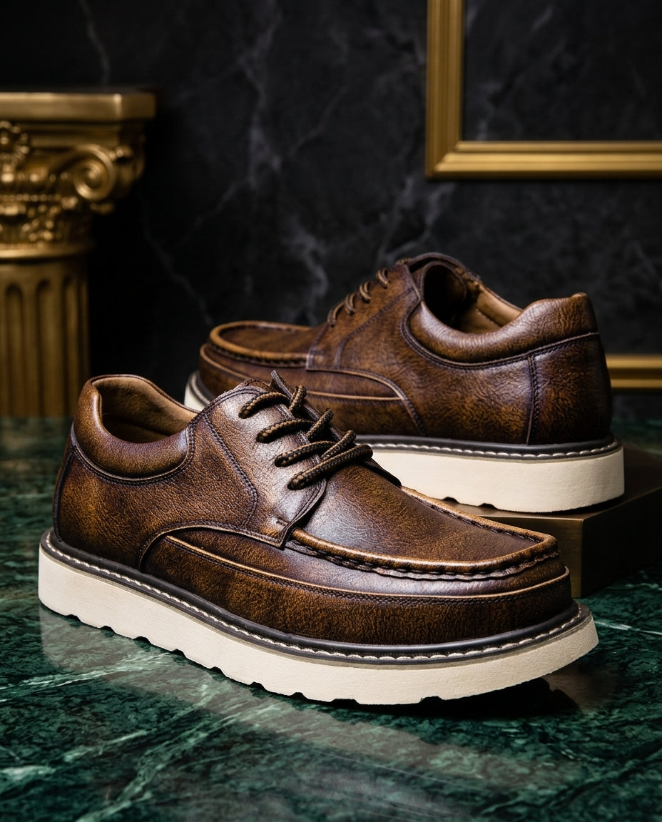 Whitfield Men's Moc-Toe Leather Oxfords