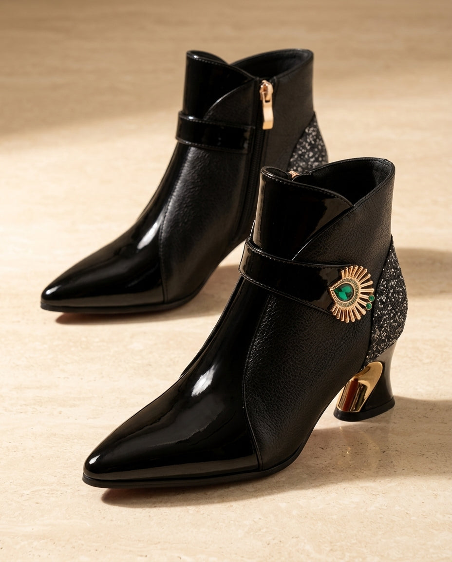 Sinclair Women's Glitter Pointed Booties