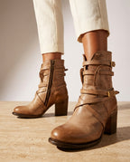 Genevieve Women's Distressed Leather Ankle Boots