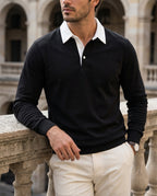 Sinclair Men's Contrast Collar Polo Sweater