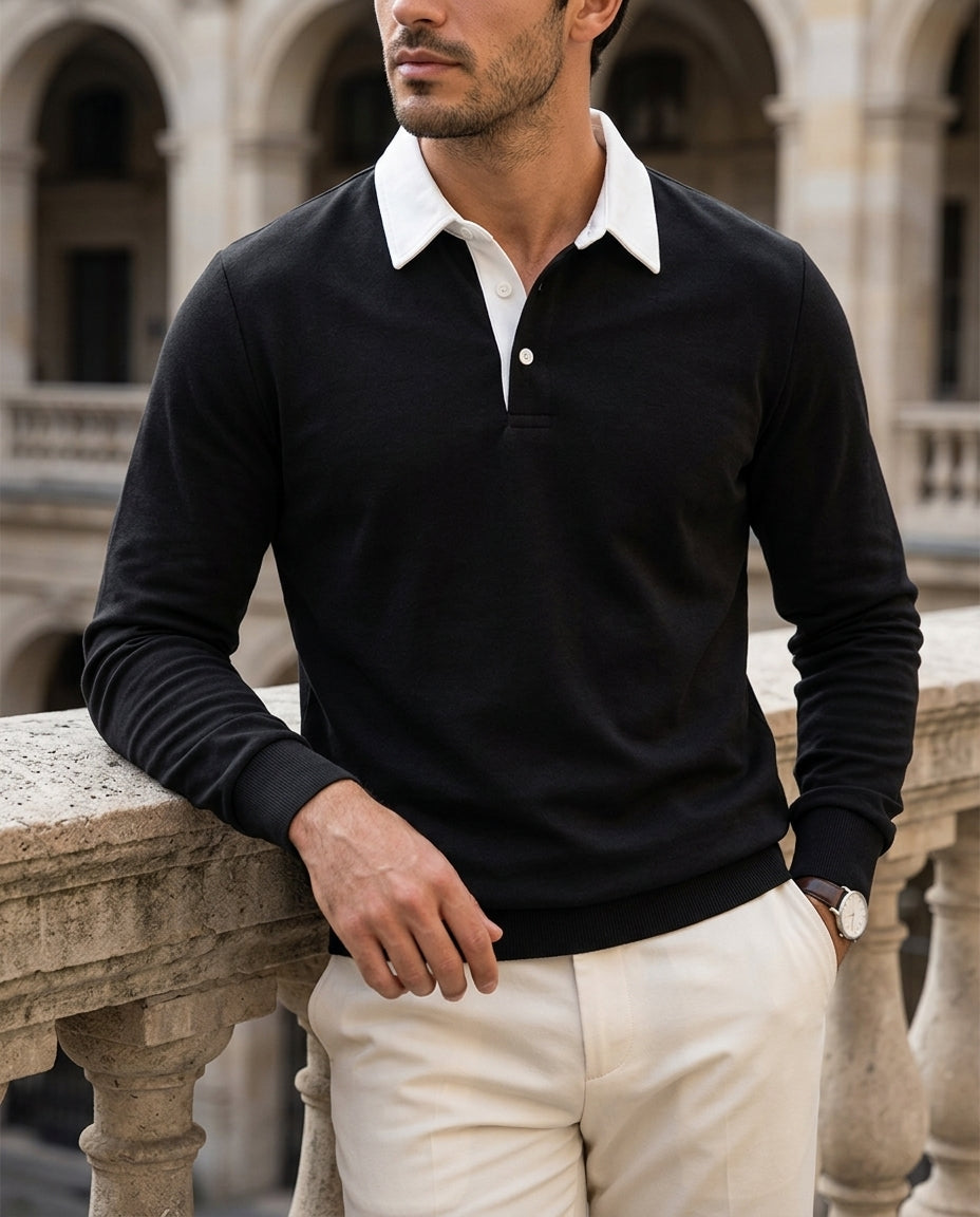 Sinclair Men's Contrast Collar Polo Sweater