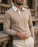Sinclair Men's Contrast Collar Polo Sweater